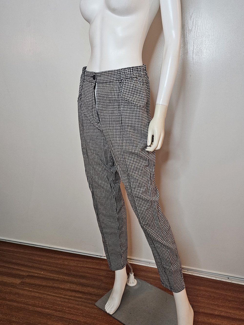 silence + noise Black and White Gingham Checkered Pants Size 4 Highwaist
